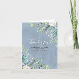 Dusty Blue and Greenery Wedding Thank You