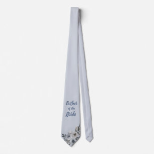 Dusty Blue And Grey Floral Father of the Bride Tie