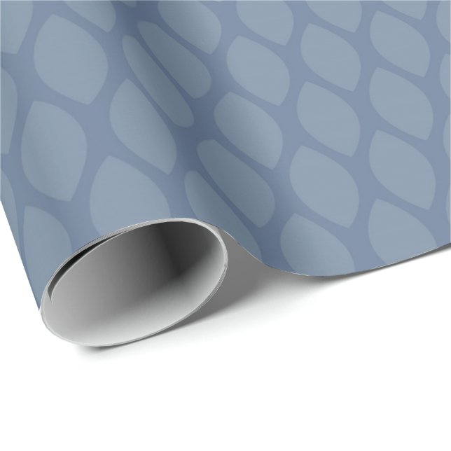 Dusty Blue and Ivory Christmas Wrapping Paper (Roll Corner)