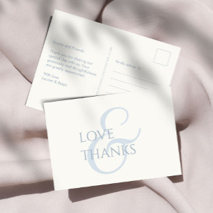 Dusty Blue and Ivory Non-Photo Thank You Postcard