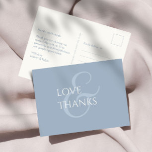 Dusty Blue and Ivory Non-Photo Thank You Postcard