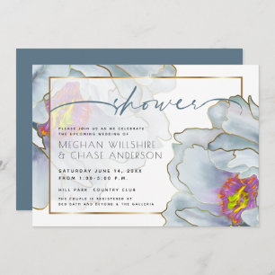 Dusty Blue and Lilac  Exotic Couple's Shower Invitation