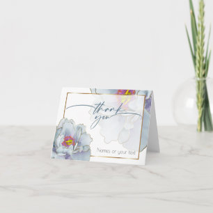 Dusty Blue and Lilac Exotic Floral Thank You Card