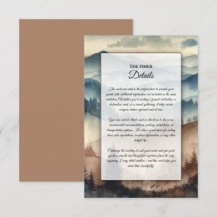 Dusty Blue and Mocha Brown Mountains Enclosure Card