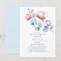 Dusty Blue and Pink Floral Engagement Party