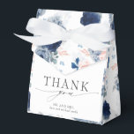 Dusty Blue and Pink Floral Wedding Favour Box<br><div class="desc">Dusty blue and pink flowers elegant thank you favour boxes</div>