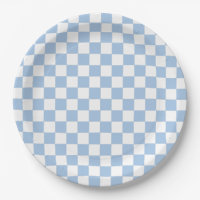 Dusty Blue and White Checkered
