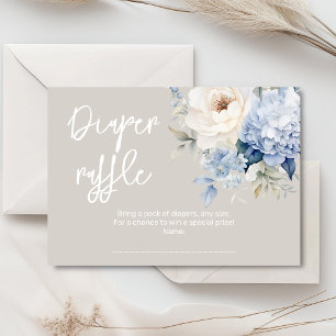 Dusty blue and white floral baby shower card