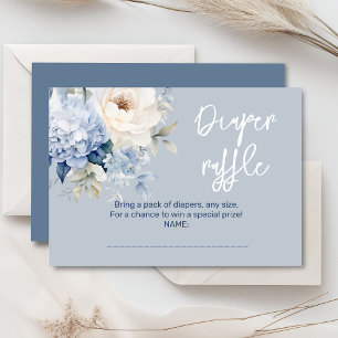 Dusty blue and white floral baby shower card