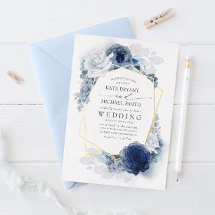 Dusty Blue and White Floral Botanical Wedding