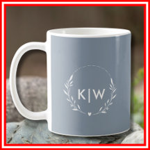 Dusty Blue and White | Modern Initials Monogram