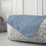 Dusty Blue and White | Modern Monogram<br><div class="desc">This modern design features a dusty blue background,  with your initials in bold white text for a look that is simple and elegant.</div>