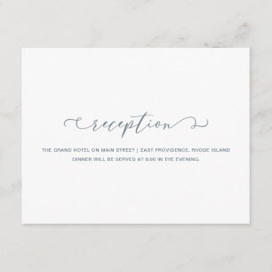 Dusty Blue and White Reception Wedding Enclosure Card