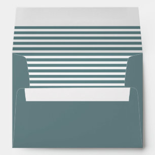 Dusty Blue and White Striped Envelope