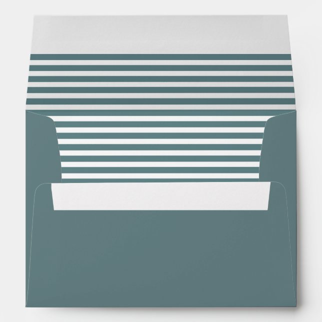 Dusty Blue and White Striped  Envelope (Back (Bottom))