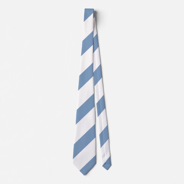 Dusty Blue and White Stripes  Tie (Front)