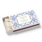 Dusty Blue and White Vintage-Style Patterned 