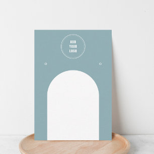 Dusty Blue Arch Add Logo Jewellery Earrings Displa Business Card