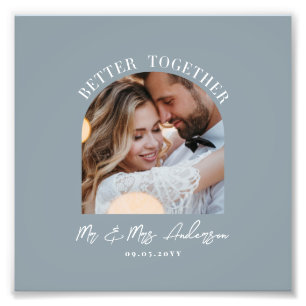 Dusty blue arch photo wedding gift home decor