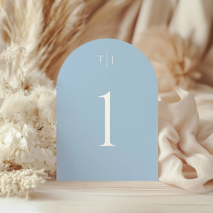 Dusty Blue Arched Table Number, Acrylic Table Card Acrylic Invitations