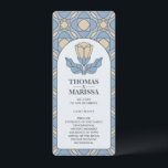 Dusty Blue Art Nouveau Wedding Program Card<br><div class="desc">Keep your guests informed with this elegant Art Nouveau wedding program. Featuring a sophisticated dusty blue floral motif and a timeless geometric border, this vertical card beautifully displays your ceremony order and wedding party details. Its classic vintage aesthetic is perfect for garden, botanical, or traditional wedding themes. Customization Note: The...</div>