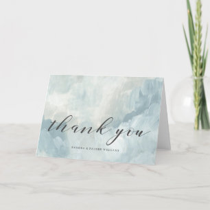 Dusty Blue ArtisticAbstract Brushstrokes Thank You Card