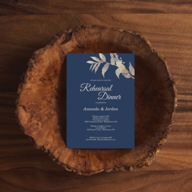Dusty Blue Autumn Boho Rehearsal Dinner Invitation (Creator Uploaded)