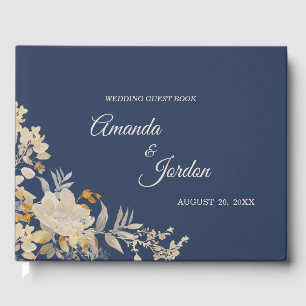 Dusty Blue Autumn Boho Wedding Guest Book