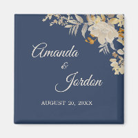 Dusty Blue Autumn Boho Wedding Magnet