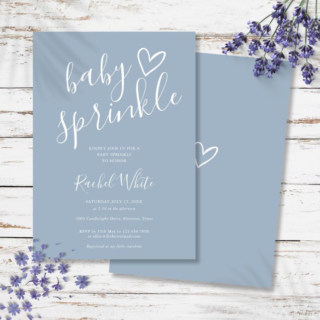Dusty Blue Baby Boy Baby Sprinkle Shower Invitation (Dusty Blue Baby Boy Baby Sprinkle Shower Invitation)