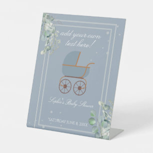 Dusty Blue Baby Carriage Custom Sign