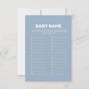 Dusty Blue  Baby Name suggestions game card