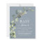 Dusty Blue Baby Shower Eucalyptus Invitations