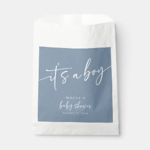 Dusty Blue Baby Shower Favour Bags Modern Its a Bo