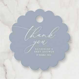 Dusty Blue Baby Shower Favour Tags