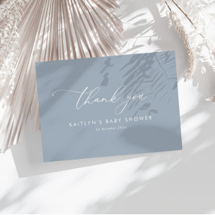 Dusty Blue Baby Shower Thank You Card