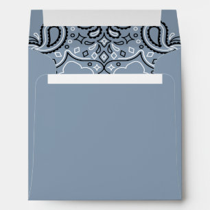 Dusty Blue Bandanna Western Print Envelope