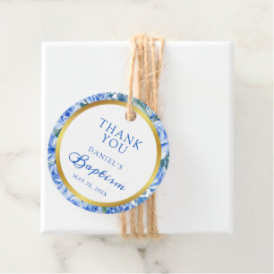 Dusty Blue Baptism Thank You Favour Tags