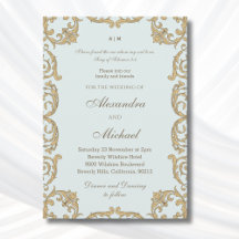 Dusty Blue Baroque Bible Verse Christian Wedding  