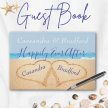 Dusty Blue Beach Wedding Guestbook