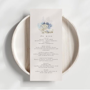 Dusty Blue Beach Wedding Reception Dinner Menu