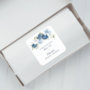 Dusty Blue Before I Do Floral Bridal Shower Square Sticker