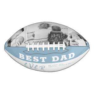 Dusty Blue Best Dad Father`s Day 3 Photo Collage Football
