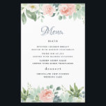 Dusty Blue Blush Floral Garden Wedding Menu Cards<br><div class="desc">Design features an elegant bouquet of succulent watercolor elements,  light pink,  ivory and white roses,  eucalyptus and other greenery.  Botanical elements are hand painted in shades of dusty blue,  light green and other similar matching garden colours.</div>