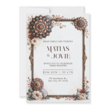 Dusty Blue Blush Mandala Frame Wedding