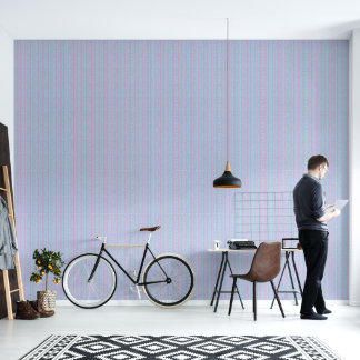 Dusty Blue & Blush Pink Fine Vertical Stripe Wallpaper