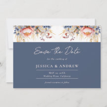 Dusty Blue & Blush Pink Floral Watercolor Wedding