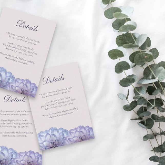 Dusty Blue Blush Pink Floral Wedding Detail Card (Creator Uploaded)