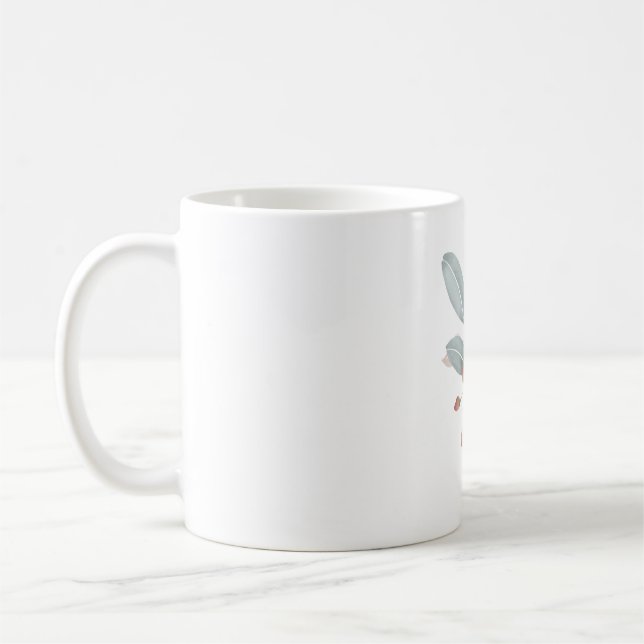 Dusty Blue & Blush Watercolor Accent Classic Mug  (Left)