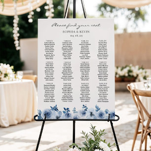 Dusty Blue Bohemian Floral Wedding Seating Chart